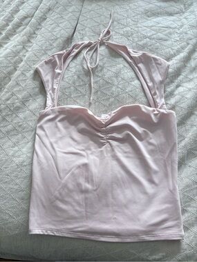 Garage Light Pink Halter Crop Top